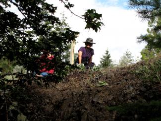 looking up to the marker